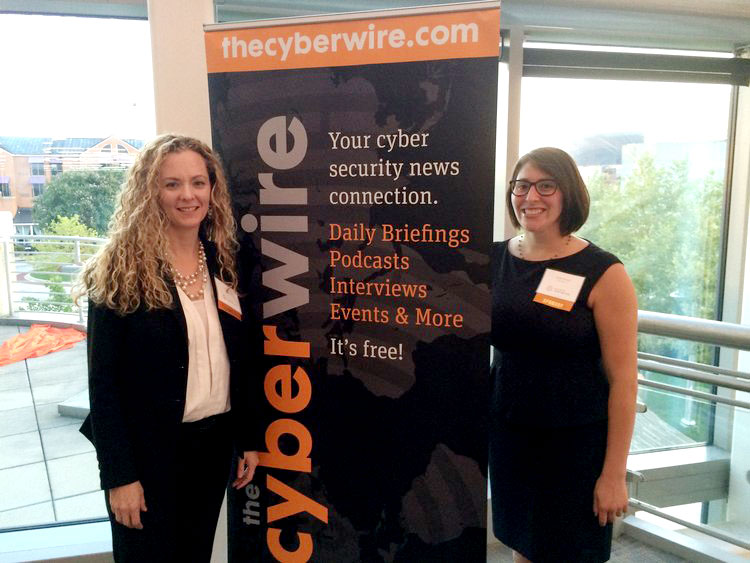 Gaby and Leah at the 3rd Annual Women in Cyber Security Reception