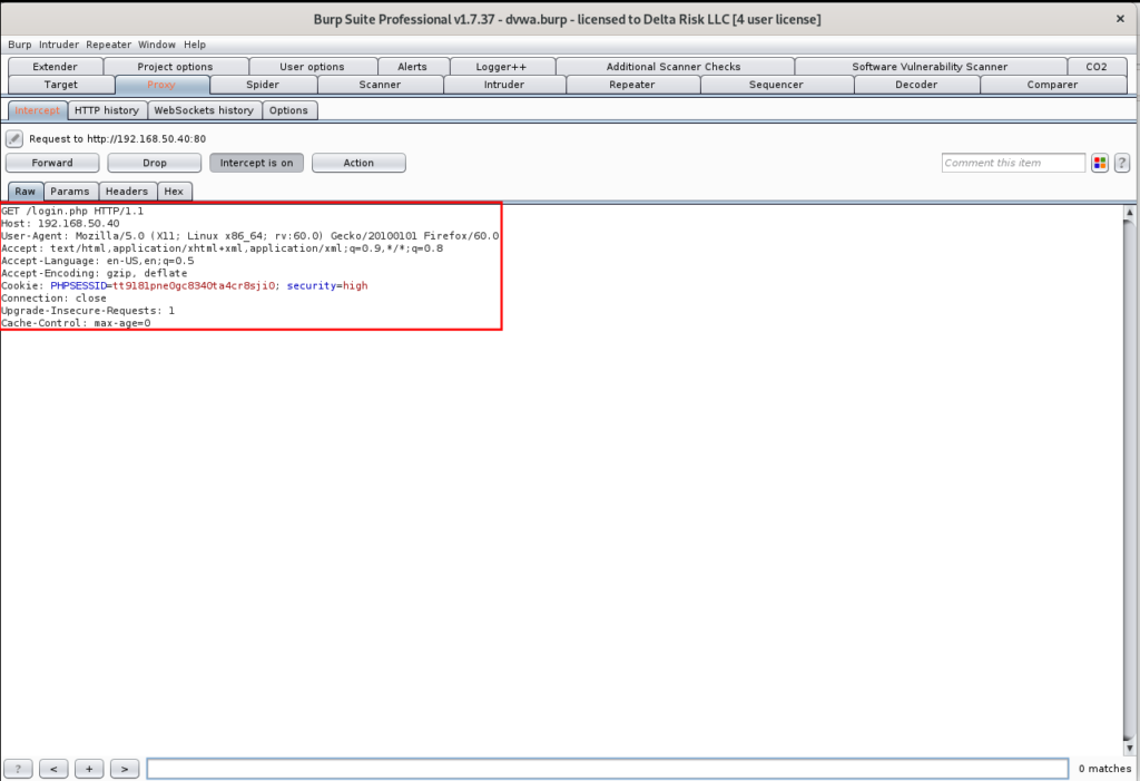 Capturing the DVWA “login.php” Request for Burp Suite Professional