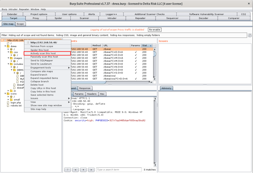 Actively Scanning the Host 